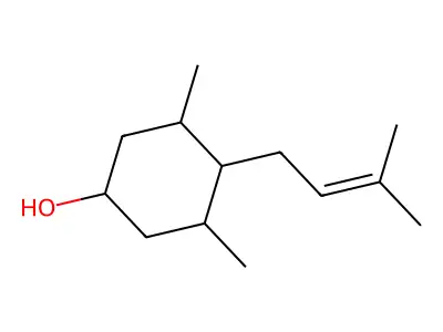3,5-Dimethyl-4-(3-methyl-2-butenyl)cyclohexanol structure