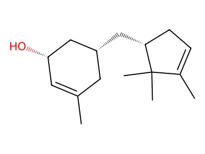 2-Cyclohexen-1-ol, 3-methyl-5-((2,2,3-trimethyl-3-cyclopenten-1-yl)methyl)- structure