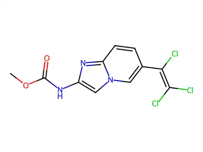 Methyl 6-(1,2,2-trichloroethenyl)imidazo(1,2-a)pyridine-2-carbamate structure