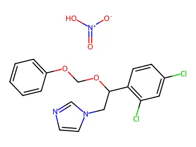 1H-Imidazole, 1-(2-(2,4-dichlorophenyl)-2-(phenoxymethoxy)ethyl)-, mononitrate structure