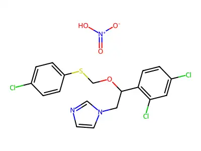 1-(2-(((4-Chlorophenyl)thio)methoxy)-2-(2,4-dichlorophenyl)ethyl)-1H-imidazole nitrate structure