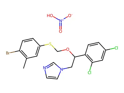 1-beta-(4-Brom-3-methylphenylthiomethoxy-2,4-dichlorphenaethyl)-imidazol-nitrat [German] structure