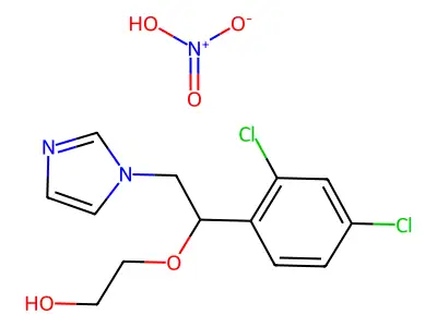 2-((1-(2,4-Dichlorophenyl)-2-(1H-imidazol-1-yl)ethyl)thio)ethanol mononitrate structure