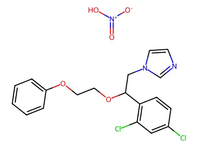 1H-Imidazole, 1-(2-(2,4-dichlorophenyl)-2-(2-phenoxyethoxy)ethyl)-, mononitrate structure