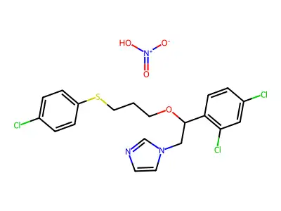 1-(2-(3-((4-Chlorophenyl)thio)propoxy)-2-(2,4-dichlorophenyl)ethyl)-1H-imidazole nitrate structure