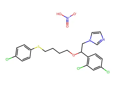 1-(beta-(4-(p-Chlorphenylthio)-butoxy)-2,4-dichlorphenaethyl)-imidazol-nitrat [German] structure