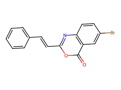4H-3,1-Benzoxazin-4-one, 6-bromo-2-(2-phenylethenyl)- structure