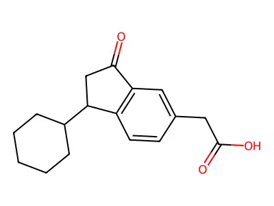 5-Indanacetic acid, 1-cyclohexyl-3-oxo- structure