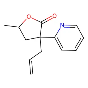 2(3H)-Furanone, dihydro-3-allyl-5-methyl-3-(2-pyridyl)- structure