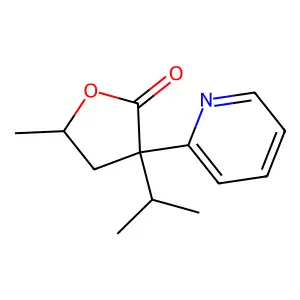 2(3H)-Furanone, dihydro-3-isopropyl-5-methyl-3-(2-pyridyl)- structure