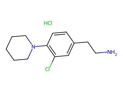 Phenethylamine, 3-chloro-4-piperidino-, hydrochloride structure