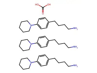Butylamine, 4-(4-piperidinophenyl)-, carbonate (3:1) structure
