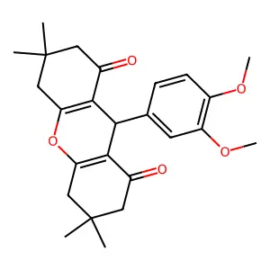 9-(3,4-Dimethoxyphenyl)-3,3,6,6-tetramethyl-3,4,5,6,7,9-hexahydro-1H-xanthene-1,8(2H)-dione structure