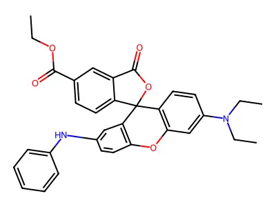 Spiro(isobenzofuran-1(3H),9'-(9H)xanthene)-5-carboxylic acid, 6'-(diethylamino)-3-oxo-2'-(phenylamino)-, ethyl ester structure