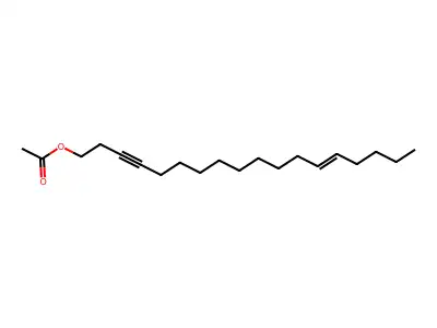 Octadec-13-en-3-ynyl acetate structure