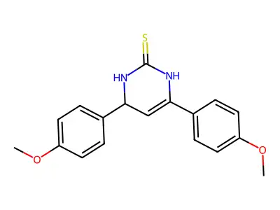 4,6-bis(4-methoxyphenyl)-3,4-dihydropyrimidine-2(1H)-thione structure