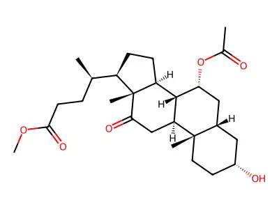 Methyl 7-(acetyloxy)-3-hydroxy-12-oxocholan-24-oate structure