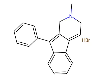 1H-Indeno(2,1-c)pyridine, 2,3-dihydro-2-methyl-9-phenyl-, hydrobromide (1:1) structure