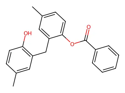 2-(2-Hydroxy-5-methylbenzyl)-4-methylphenyl benzoate structure