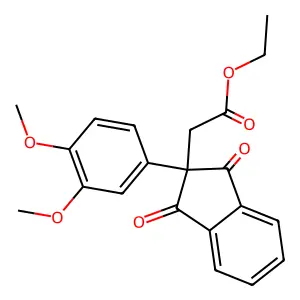 Ethyl [2-(3,4-dimethoxyphenyl)-1,3-dioxo-2,3-dihydro-1H-inden-2-yl]acetate structure