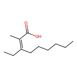 2-Methyl-3-ethyl-2-nonenoic acid structure