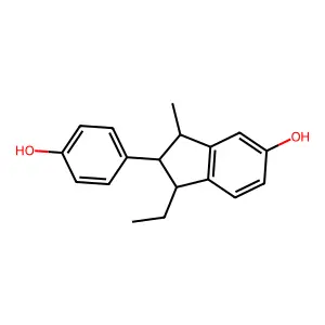 1-Ethyl-2,3-dihydro-2-(4-hydroxyphenyl)-3-methyl-1H-inden-5-ol structure