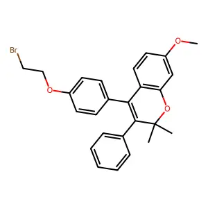 2H-1-Benzopyran, 4-(4-(2-bromoethoxy)phenyl)-7-methoxy-2,2-dimethyl-3-phenyl- structure
