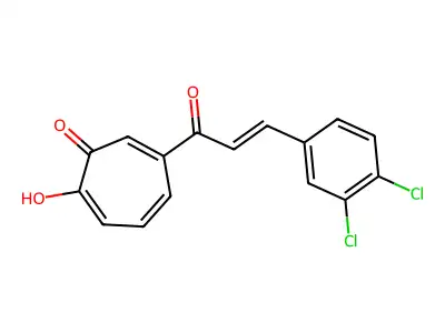 6-[3-(3,4-Dichlorophenyl)prop-2-enoyl]-2-hydroxycyclohepta-2,4,6-trien-1-one structure