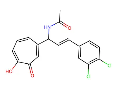 N-[(E)-3-(3,4-dichlorophenyl)-1-(4-hydroxy-3-oxocyclohepta-1 structure
