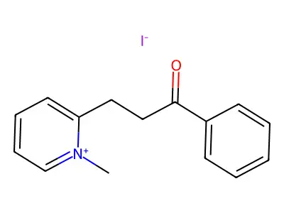 Pyridinium, 1-methyl-2-(3-oxo-3-phenylpropyl)-, iodide structure