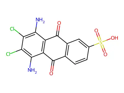 5,8-Diamino-6,7-dichloro-9,10-dioxo-9,10-dihydro-2-anthracenesulfonic acid structure