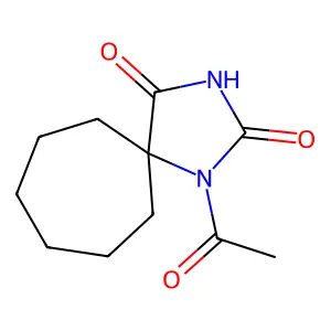 1,3-Diazaspiro(4.6)undecane-2,4-dione, 1-acetyl- structure