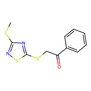 2-{[3-(Methylsulfanyl)-1,2,4-thiadiazol-5-yl]sulfanyl}-1-phenylethanone structure