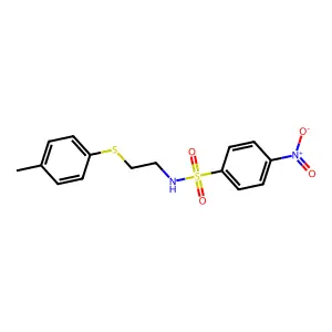 N-[2-(4-methylphenyl)sulfanylethyl]-4-nitrobenzenesulfonamide structure