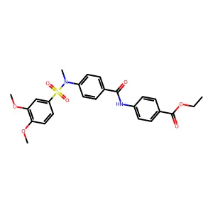 Ethyl 4-[[4-[(3,4-dimethoxyphenyl)sulfonyl-methylamino]benzoyl]amino]benzoate structure