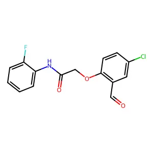 2-(4-chloro-2-formylphenoxy)-N-(2-fluorophenyl)acetamide structure