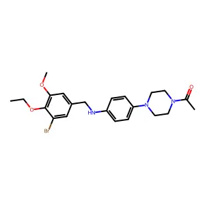 4-(4-acetyl-1-piperazinyl)-N-(3-bromo-4-ethoxy-5-methoxybenzyl)aniline structure