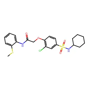 2-[2-chloro-4-(cyclohexylsulfamoyl)phenoxy]-N-(2-methylsulfanylphenyl)acetamide structure