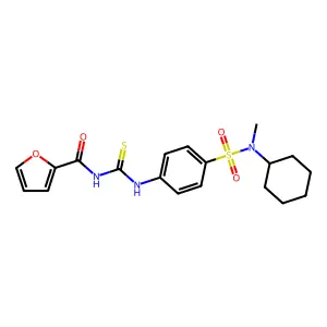 N-({4-[cyclohexyl(methyl)sulfamoyl]phenyl}carbamothioyl)furan-2-carboxamide structure