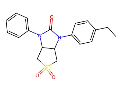1-(4-ethylphenyl)-3-phenyltetrahydro-1H-thieno[3,4-d]imidazol-2(3H)-one 5,5-dioxide structure