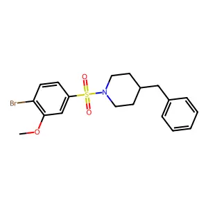 4-Benzyl-1-(4-bromo-3-methoxybenzenesulfonyl)piperidine structure