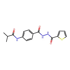 2-methyl-N-(4-{[2-(2-thienylcarbonyl)hydrazino]carbonyl}phenyl)propanamide structure