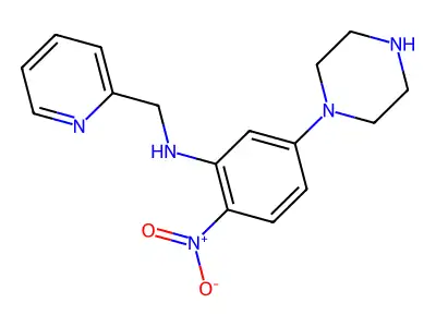 2-nitro-5-piperazin-1-yl-N-(pyridin-2-ylmethyl)aniline structure