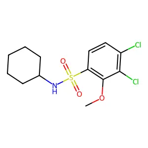 3,4-dichloro-N-cyclohexyl-2-methoxybenzenesulfonamide structure