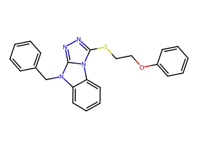 4-Benzyl-1-(2-phenoxyethylsulfanyl)-[1,2,4]triazolo[4,3-a]benzimidazole structure