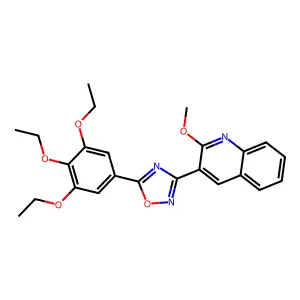 2-Methoxy-3-[5-(3,4,5-triethoxyphenyl)-1,2,4-oxadiazol-3-yl]quinoline structure