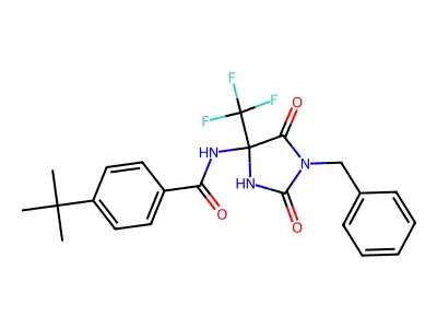 N-[1-benzyl-2,5-dioxo-4-(trifluoromethyl)imidazolidin-4-yl]-4-tert-butylbenzamide structure