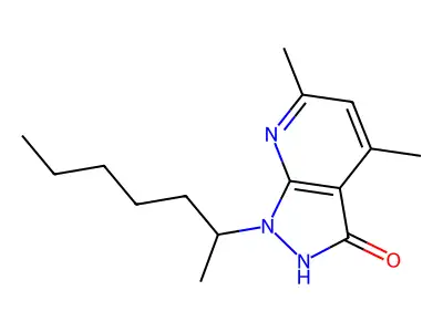 1-(heptan-2-yl)-4,6-dimethyl-1H-pyrazolo[3,4-b]pyridin-3-ol structure