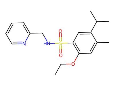 2-ethoxy-5-isopropyl-4-methyl-N-(2-pyridinylmethyl)benzenesulfonamide structure