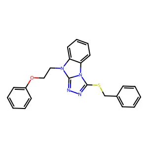 1-Benzylsulfanyl-4-(2-phenoxyethyl)-[1,2,4]triazolo[4,3-a]benzimidazole structure